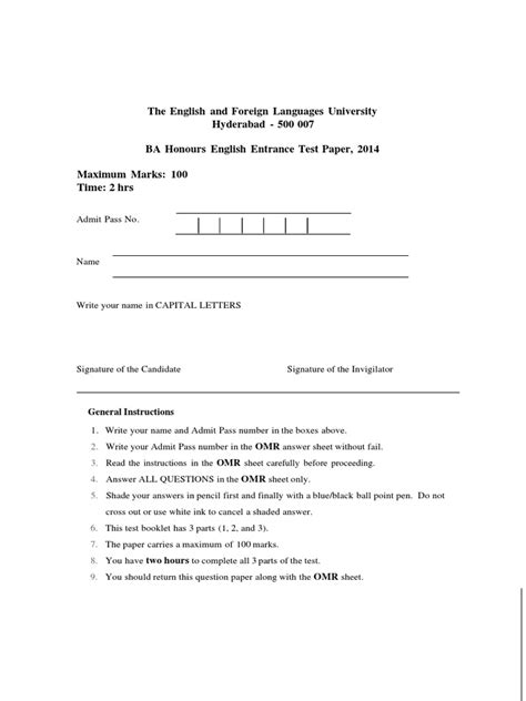 ba english model question papers second year Reader