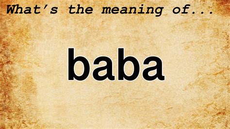 baba meaning african