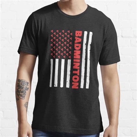 badminton t shirt with flag on it custom