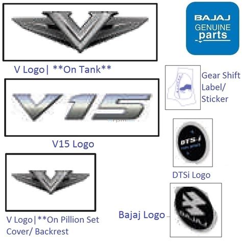 bajaj v15 tank stickers