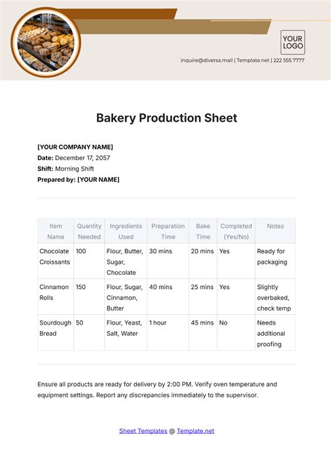 bakery production schedule template Ebook Kindle Editon