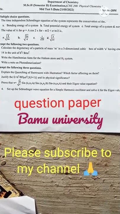 bamu university question paper Epub