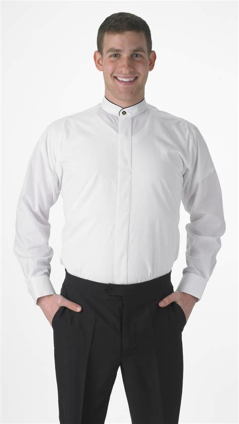 band collar dress shirt