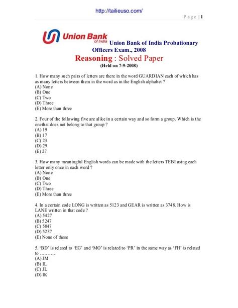 bank exam solved question papers Reader