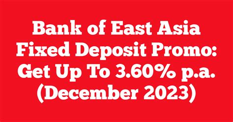 bank of east asia fd promotion