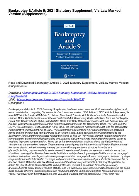 bankruptcy article 9 2015 statutory supplement visilaw version Doc