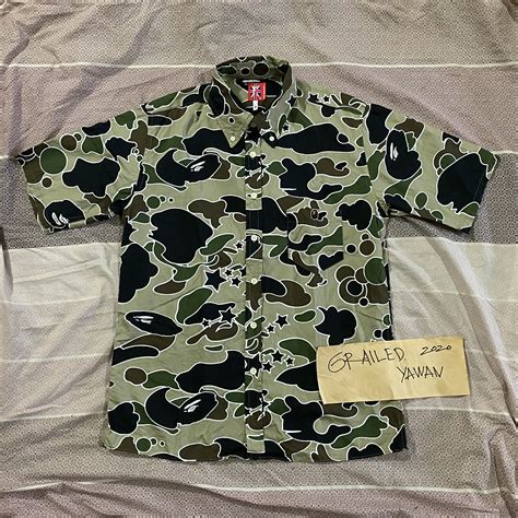 bape button up shirt