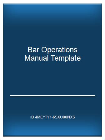 bar operations manual template Doc