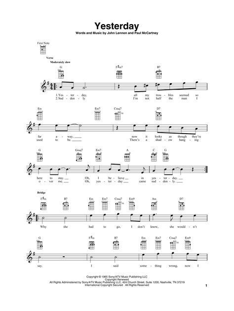 baritone ukulele tablature beatles songs PDF