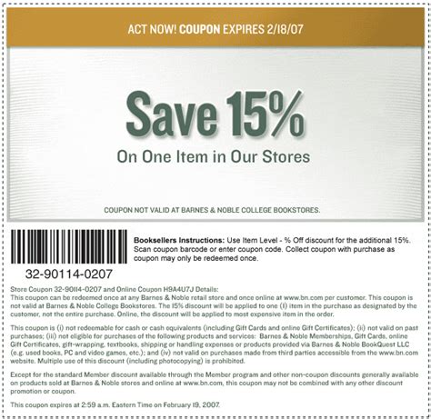 barnes and noble in store coupon 2015 Doc