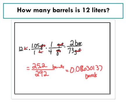 barrel to liter