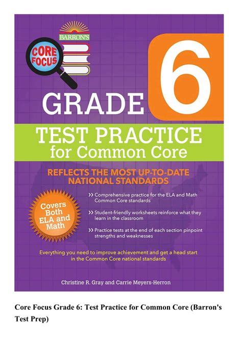 barrons core focus grade 6 test practice for common core Reader