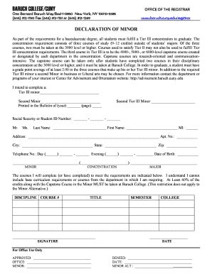 baruch minor form