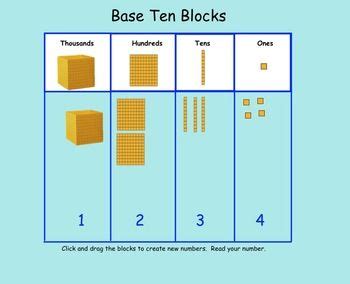 base ten blocks interactive whiteboard PDF