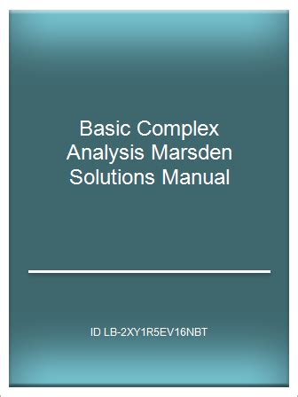 basic complex analysis marsden solutions manual Epub