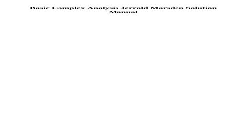 basic complex analysis marsden solutions manual Epub