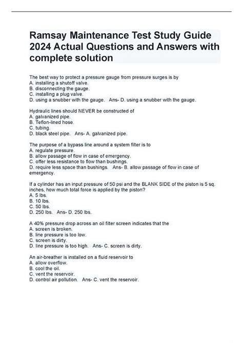 basic maintenance test study guide Doc