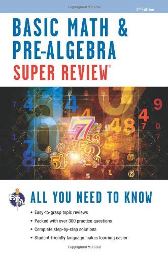 basic math and pre algebra super review super reviews study guides Reader