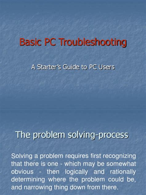 basic pc troubleshooting guide ebook Epub
