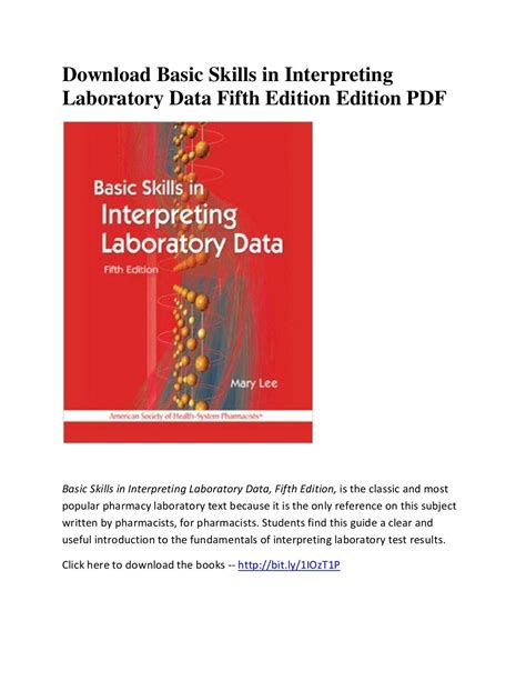 basic skills in interpreting laboratory data 5th edition PDF