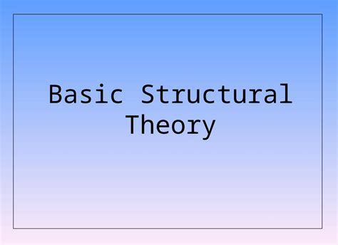 basic structural theory basic structural theory PDF