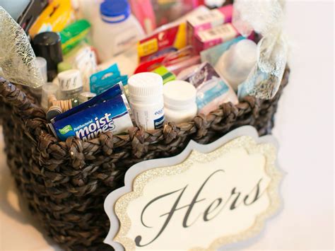 basket in bathroom at wedding