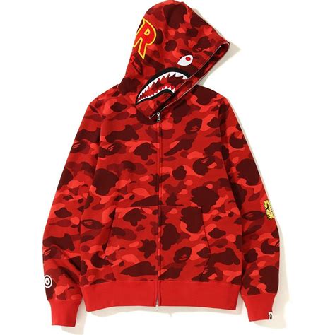 bathing ape hoodie red