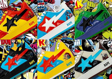 bathing ape marvel shoes