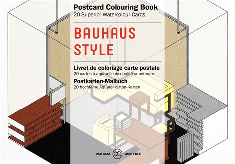 bauhaus style postcard colouring book Kindle Editon