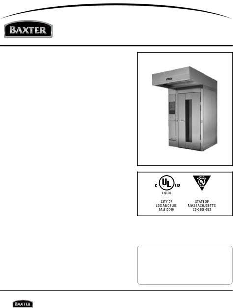 baxter bxa1e ovens owners manual Reader