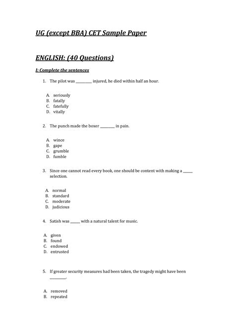 bba english question paper Doc