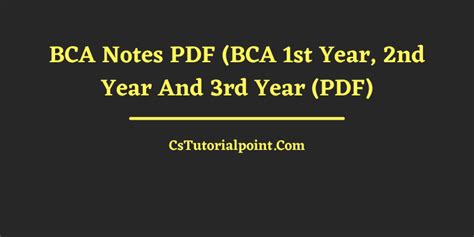 bca all subject notes pdf Kindle Editon