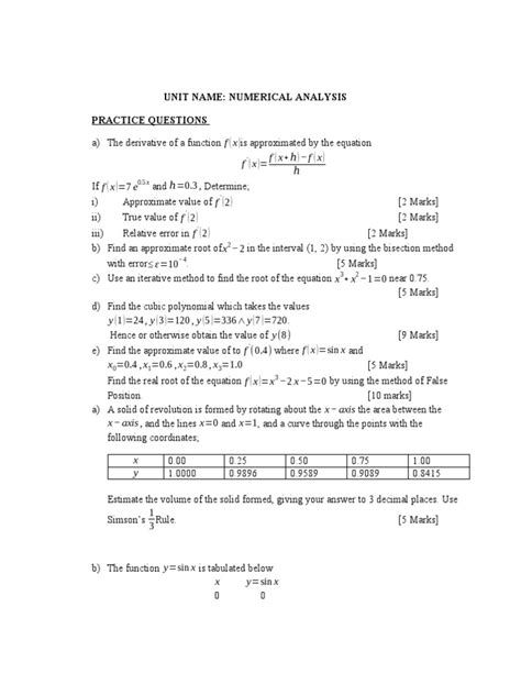 bdu numerical analysis and statistics question paper Epub