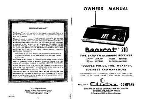 bearcat 210 scanner manual Kindle Editon