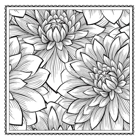beautiful flowers patterns coloring book PDF