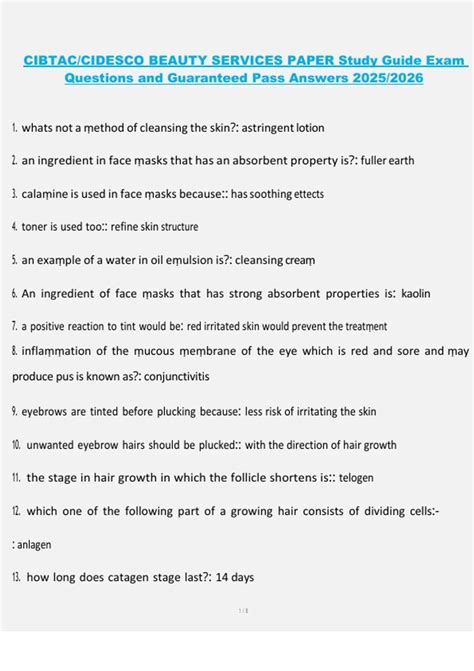 beauty therapy cidesco exam paper Doc