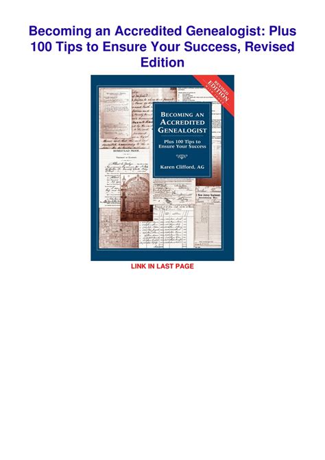 becoming an accredited genealogist plus 100 tips to ensure your success revised edition Kindle Editon