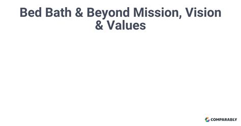 bed bath and beyond mission statement PDF