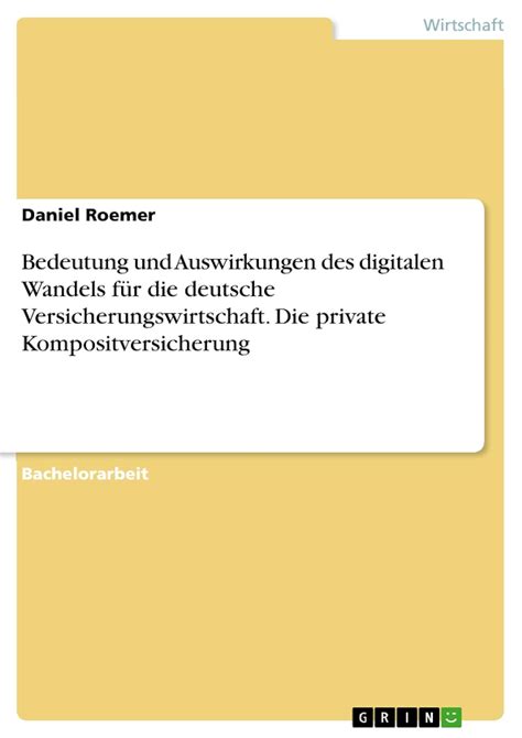 bedeutung auswirkungen digitalen versicherungswirtschaft kompositversicherung PDF