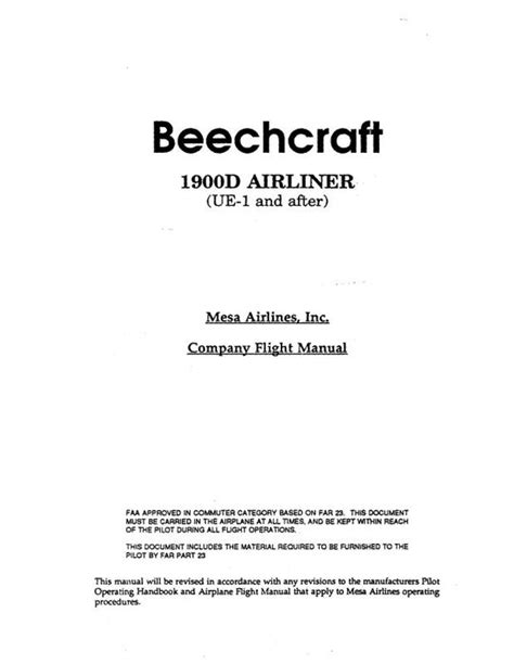 beechcraft 1900d flight manual Reader