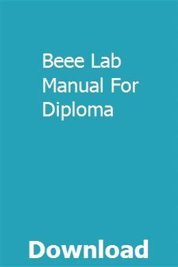 beee lab manual for diploma Reader