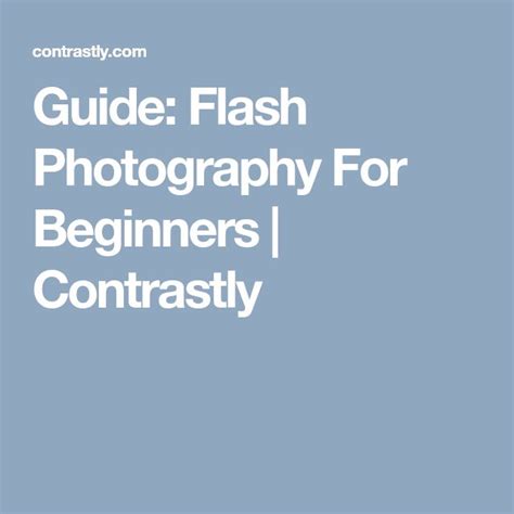 beginners guide to flash photography Epub