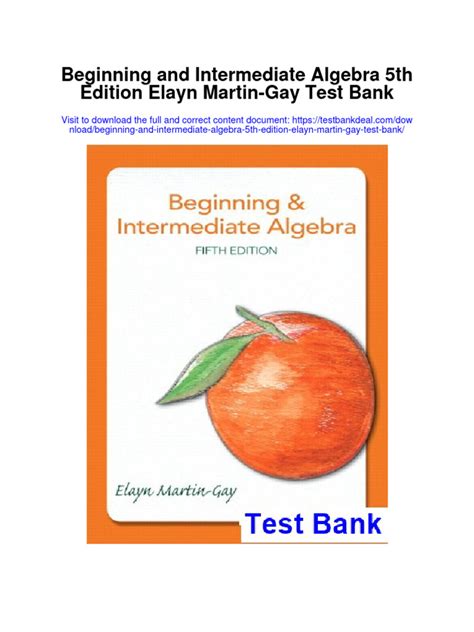 beginning and intermediate algebra 5th edition free pdf PDF