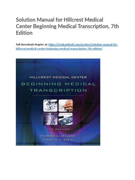 beginning medical transcription 7th edition answer key PDF Doc