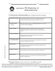 beginning of industrialization guided section 1 answers Reader