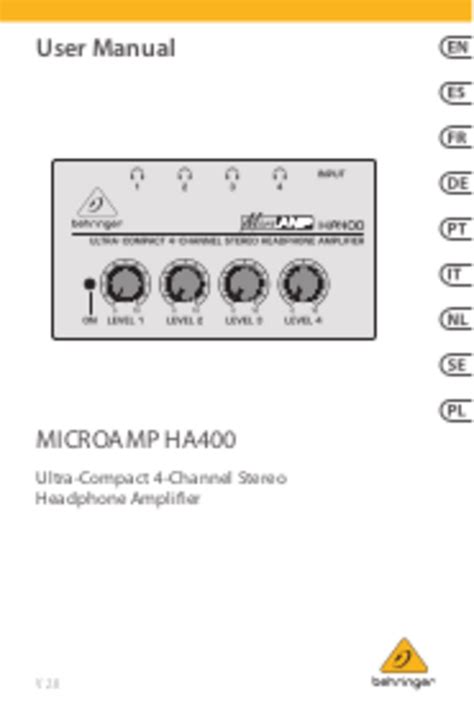 behringer ha400 amps owners manual Doc