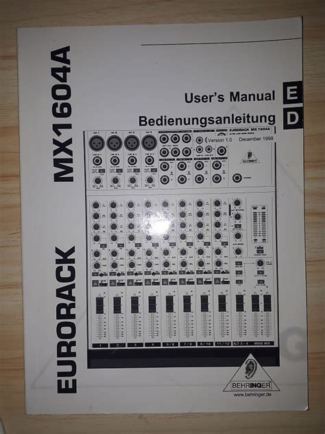 behringer mx1604a user guide PDF