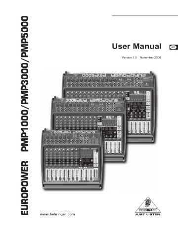 behringer pmp5000 owners manual PDF
