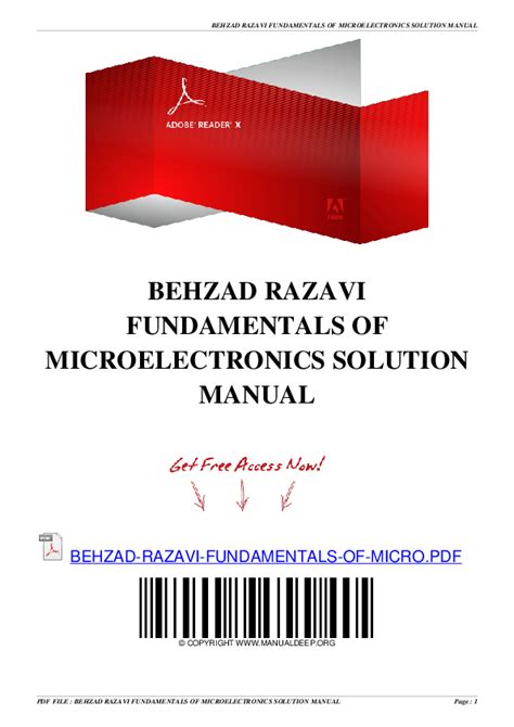 behzad razavi fundamentals of microelectronics solution manual PDF