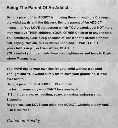 being the parent of an opiate addict a real time poetic response Doc